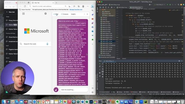 TETRIS in Python by GPT-4 & BingChat - How hard is it? смотреть онлайн