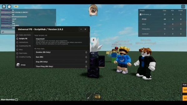 ROBLOX FE Universal Hub V2.9.2 Script | Roblox FE Script HUB