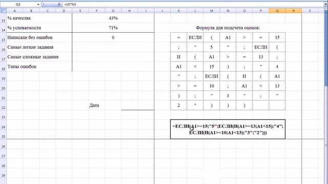 MS Office Excel. Урок 17. Пример анализа контрольной работы смотреть онлайн