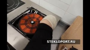 замена стекла на индукционной плите в ресторане