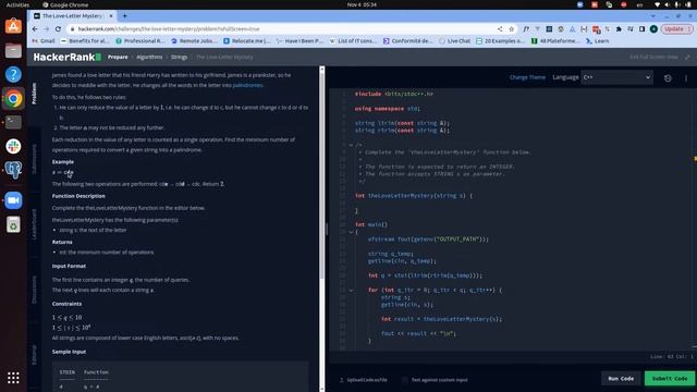 HackerRank : The Love Letter Mystery смотреть онлайн