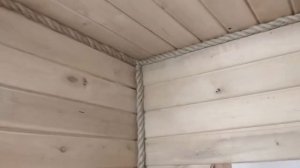 Баня, веревка вместо плинтуса?