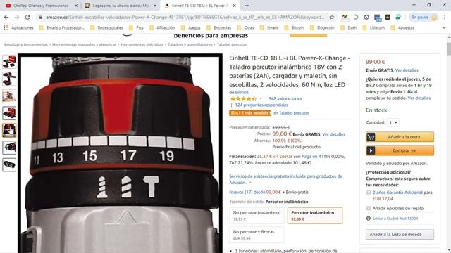 ? ¡Ofertón Amazon! Taladro Percutor Einhell TE-CD 18 Li-i BL al 50% Opiniones | Descuentos ? смотреть онлайн