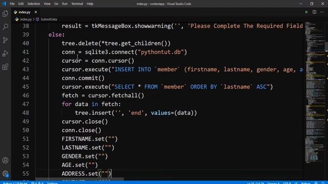contact app using python смотреть онлайн
