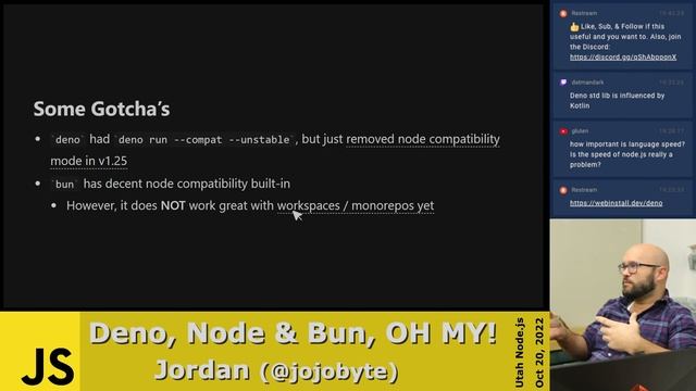 Deno, Node, and Bun, OHH MY! with Jordan - Utah Node.js - October 20, 2022 смотреть онлайн