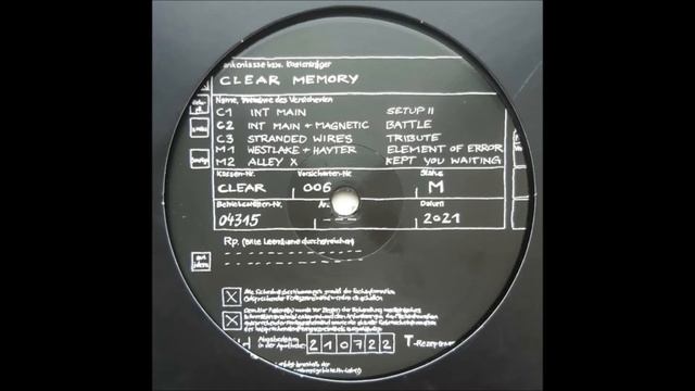 Westlake & Hayter – Element Of Error (Clear Memory 006) смотреть онлайн