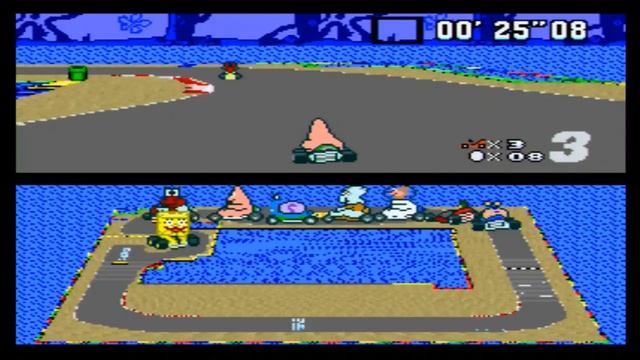 Super SpongeBob Kart for SNES (Super Mario Kart HACK) смотреть онлайн