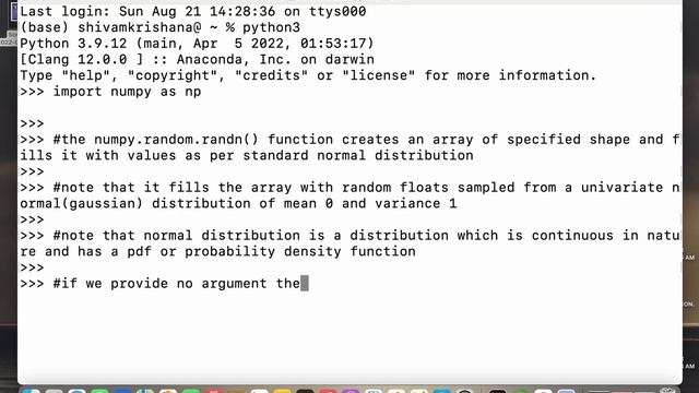 Python NumPy Tutorial For Beginners - numpy.random.randn() in Python смотреть онлайн