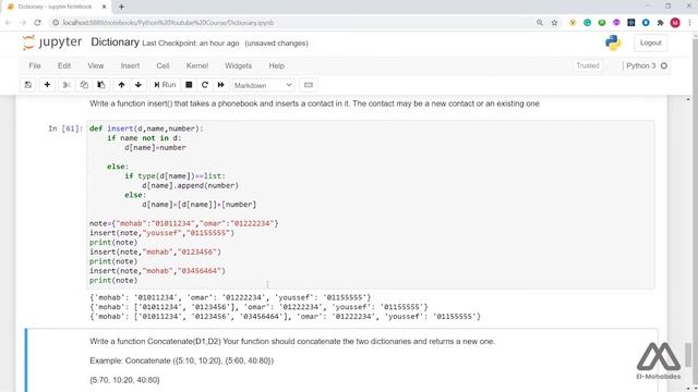 28- Dictionary (Examples) in Python (Arabic) смотреть онлайн