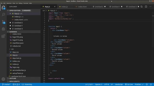 How to create columns with Bulma CSS framework on React смотреть онлайн