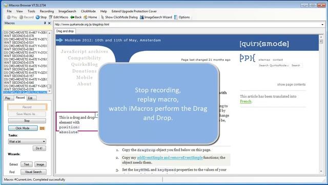 iMacros DirectScreen AJAX Drag and Drop demo смотреть онлайн