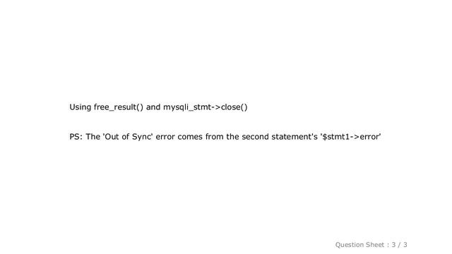 MySQL : PHP Commands Out of Sync error смотреть онлайн