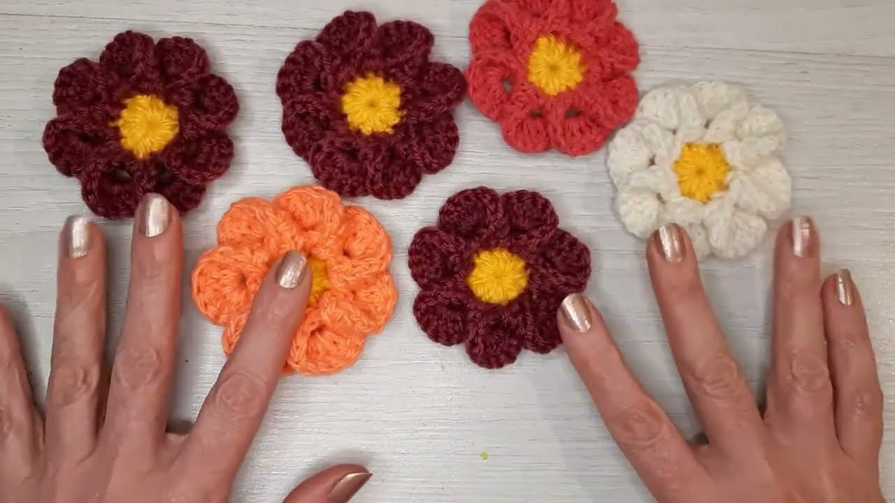 !Для начинающих! Вязаный цветок крючком. !For Beginners! Crochet Flower.
