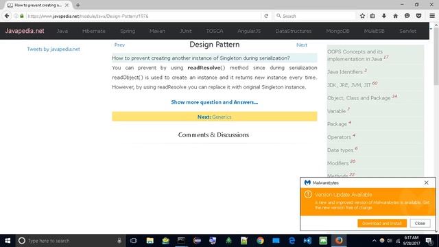 How to prevent creating another instance of Singleton during serialization?
| javapedia.net смотреть онлайн