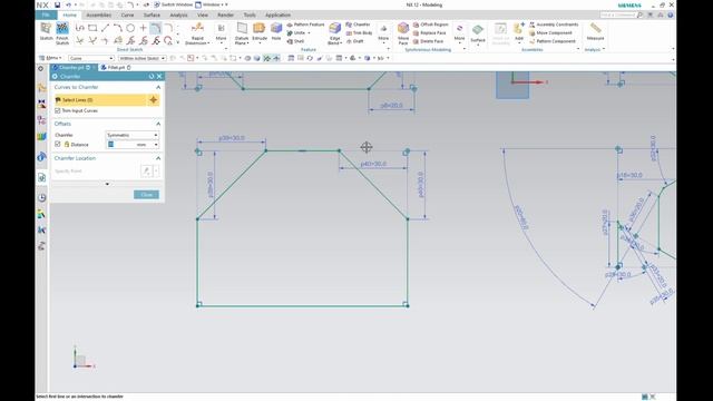 Siemens NX- Complete Telugu Tutorial- Sketch Tools- Chamfer and Fillet смотреть онлайн