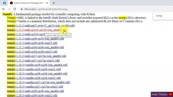 How to install Numpy on Python 3.10 Windows 10
