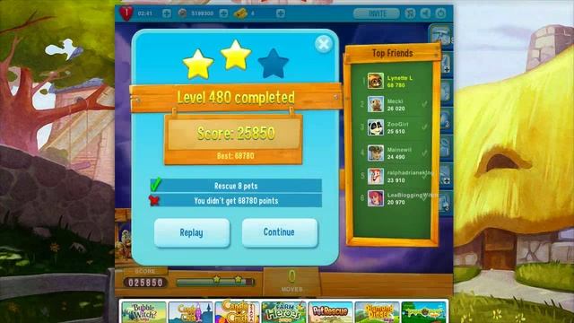 Pet Rescue Saga Level 480 (no boosters) смотреть онлайн