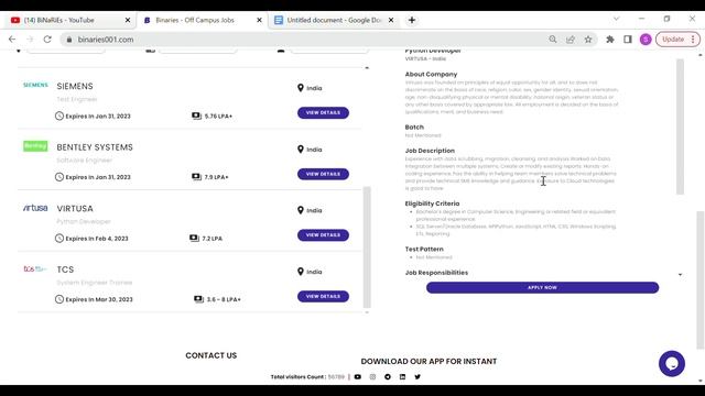 Virtusa Off Campus Recruitment | Python Developer | BiNaRiEs смотреть онлайн