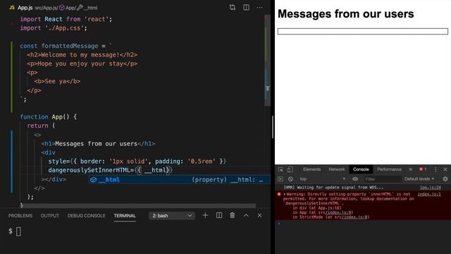 ReactSecurity - Sanitize Content When Setting InnerHTML смотреть онлайн