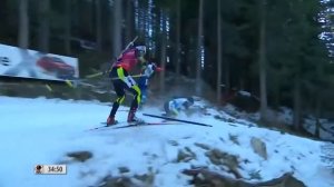 Антон Шипулин  подрезал  Беатрикса и Фуркада    Масс старт Кубок Мира 2014 Поклюка, Словения