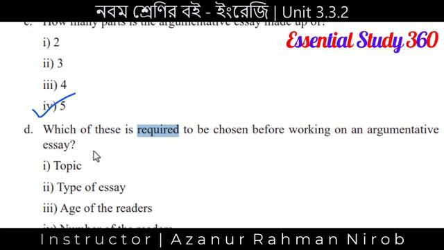 Class 9 English 3.3.2 Page 40/41 | Solution | Argumentative Essay | Class Nine New Book Chapter 3 смотреть онлайн