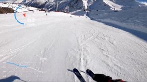 Катание на лыжах с Эльбруса. #Эльбрус #горныелыжи #скорость #gopro