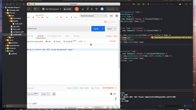 Vapor 3 | create CRUD operations using POSTGRESQL | source code available | code snippet смотреть онлайн