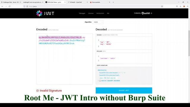Root Me - JWT Introduction Walkthrough