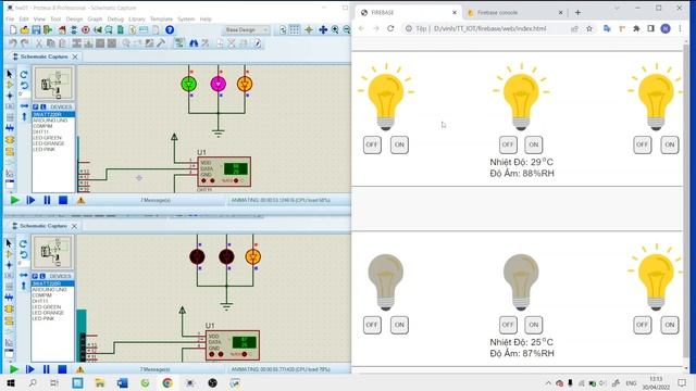 Demo IoT system (python, HTML, firebase, proteus) смотреть онлайн