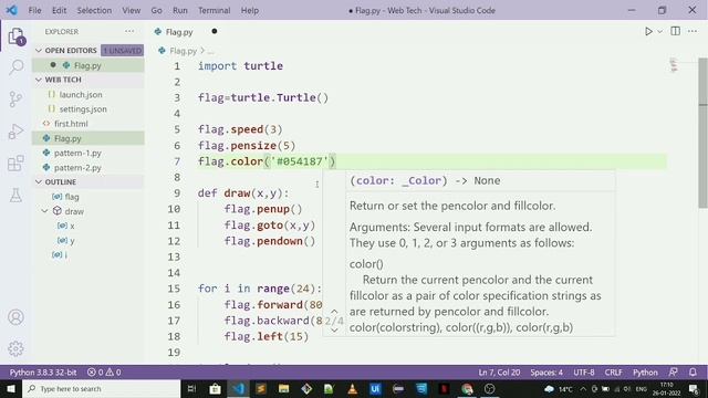 Python Program to draw INDIAN FLAG Pattern using Turtle || Python Design using ? ll Graphics Design смотреть онлайн