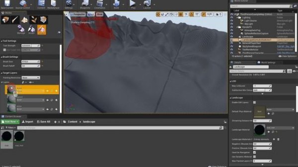 UE4 Tutorial Realistic Landscapes/рисование по ландскейпу/материал для рисования по Landscapes