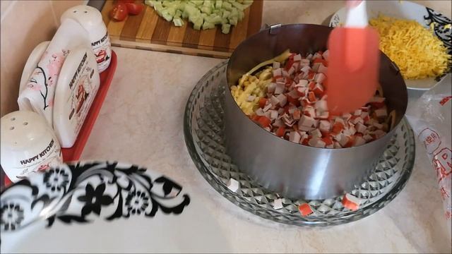 Ешь и не можешь ОСТАНОВИТЬСЯ!!! Салат с крабовыми палочками и ветчиной