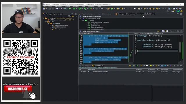 Curso Git - Aula 07 - Utilizando as funções de Compare e Replace do Eclipse смотреть онлайн