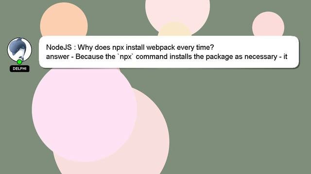 NodeJS : Why does npx install webpack every time? смотреть онлайн