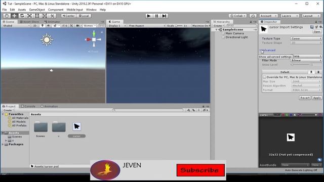 How To Make A Custom Mouse Cursor In Unity(Photoshop)