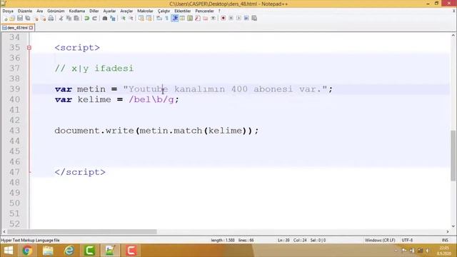 Javascript Dersleri 48 - Regular Expression 2 (Düzenli İfadeler) смотреть онлайн