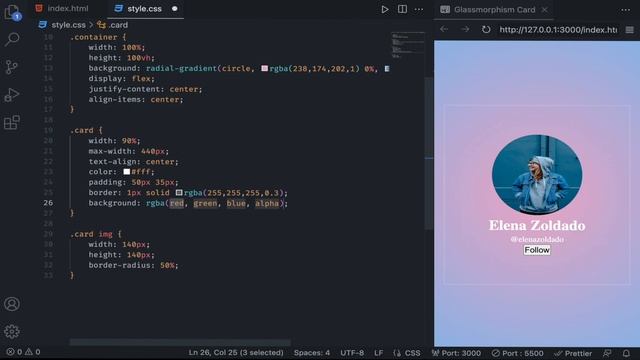 How To Make Glassmorphism Web Design Using HTML and CSS | Glassmorphism UI Design смотреть онлайн