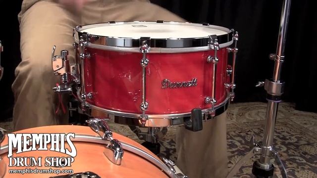 Dunnett Classic 14 x 6.5 MonoPly Flame Birch Snare Drum - Transluscent Red Gloss Lacquer смотреть онлайн