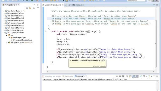 15x - Learn Java "if" Statements - Exercise 1 смотреть онлайн