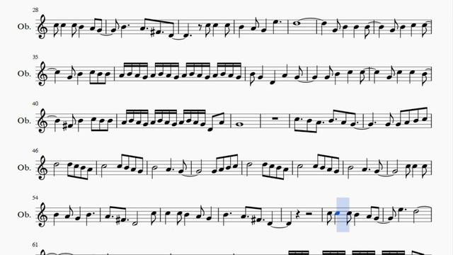 Partitura Shakira - Estoy Aquí Oboe смотреть онлайн