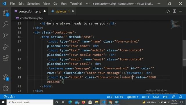 How to Create working Contact Form Using HTML, CSS and PHP. смотреть онлайн