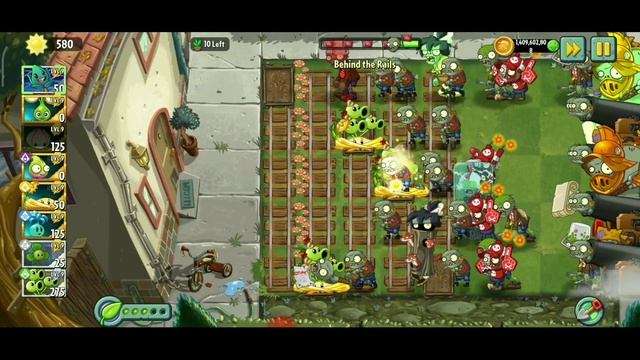 PvZ 2 Custom Levels (Single Level #4) - Behind the Rails | Animation the Lucky Blover смотреть онлайн