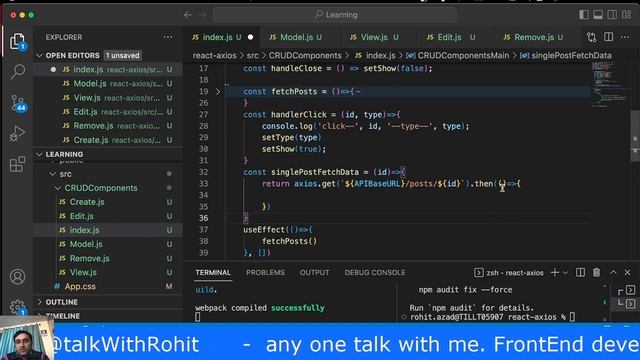 crud operation in react js using axios web api | api call in react js crud | #11 смотреть онлайн