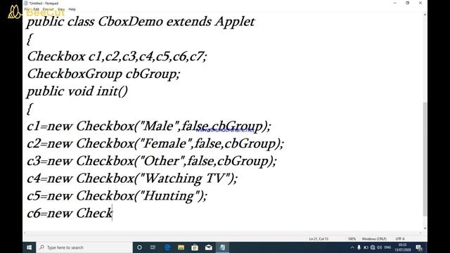 How To Create Checkbox and CheckboxGroup in Applet-Advance Java Programming. смотреть онлайн