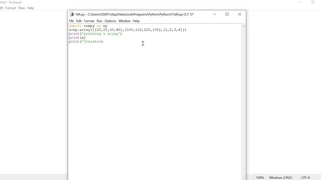 NumPy(Numerical Python) Array Iteration Example смотреть онлайн