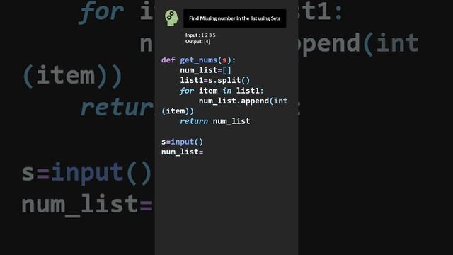 Find Missing numbers in the List using #Python смотреть онлайн