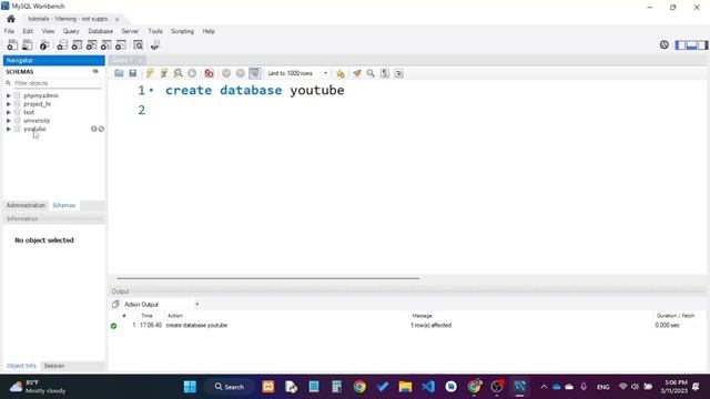 how to create a new database in mysql workbencch | using command смотреть онлайн