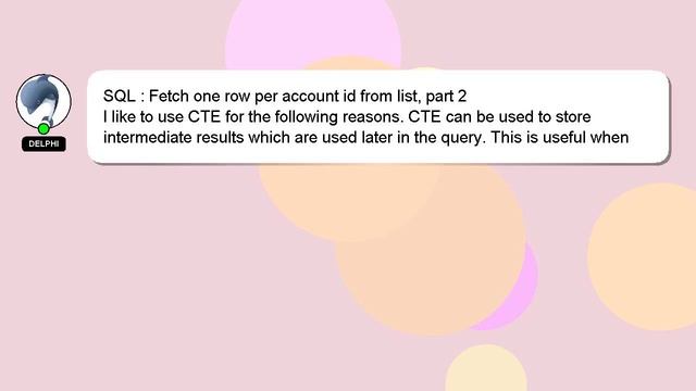 SQL : Fetch one row per account id from list, part 2 смотреть онлайн