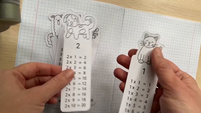Где используются простые иллюстрации: закладки с животными. Учим таблицу умножения с детьми. смотреть онлайн