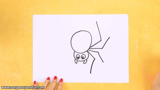 How to Draw a Spider - drawing tutorial for beginners or kids смотреть онлайн